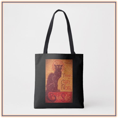Glittering Chat Noir Art Tote Bag