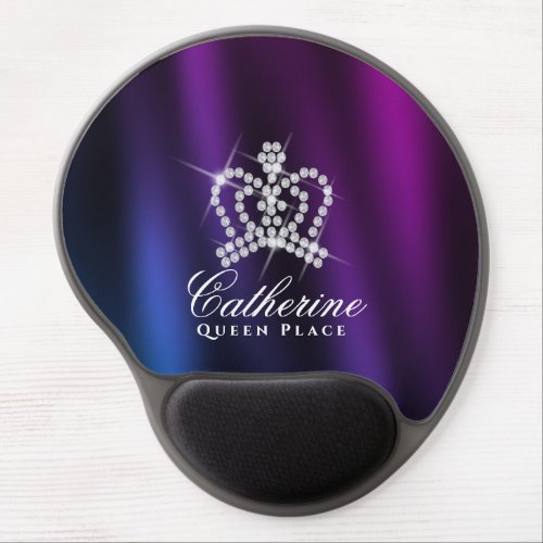 Glittering Crown Black Blue Purple Gel Mouse Pad