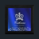 Glittering Crown Blue Gift Box<br><div class="desc">Glamour and luxury with glittering effect crown.. You can change all the texts to your choice.</div>