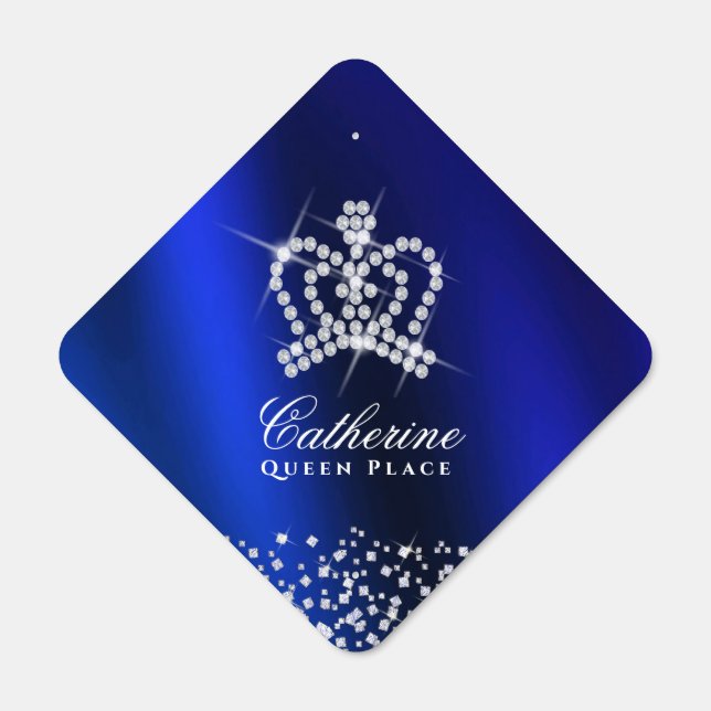 Glittering Crown Blue Metal Sign (Front)