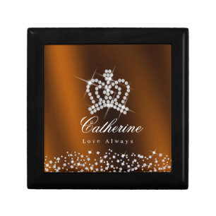 Glittering Crown Brown Gift Box