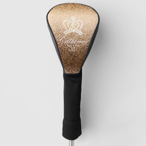 Glittering Crown Gold Golf Head Cover