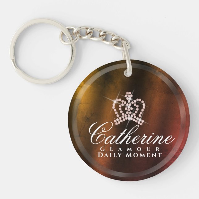 Glittering Crown Gold Keychain (Front)