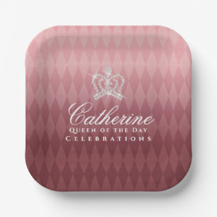 Glittering Crown Luxury Brown Paper Plates