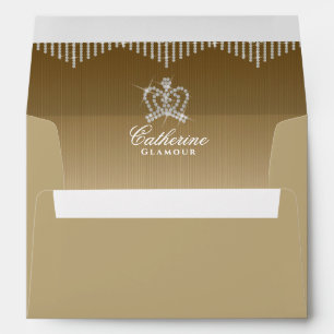 Glittering Crown Luxury Gold Envelope