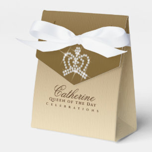 Glittering Crown Luxury Gold Favor Boxes