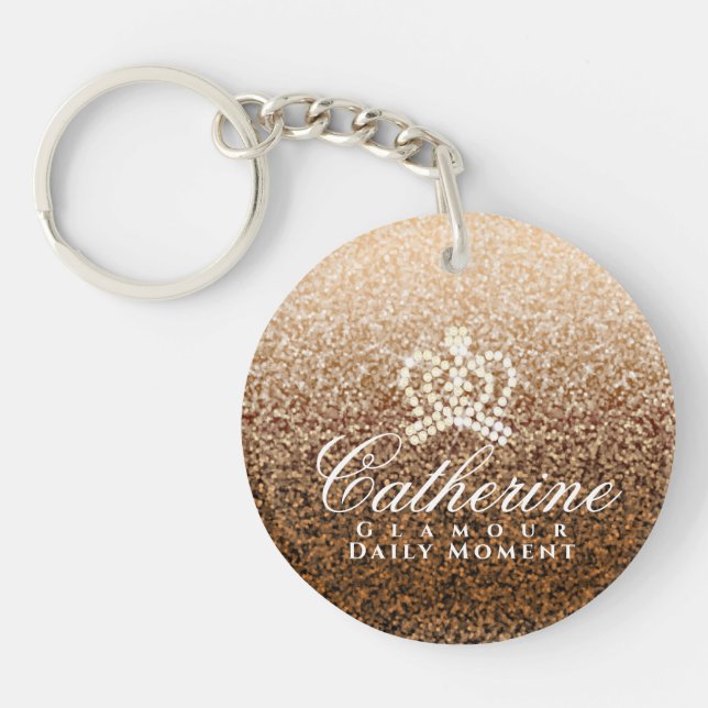 Glittering Crown Luxury Gold Keychain (Front)