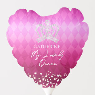 Glittering Crown Magenta Balloon
