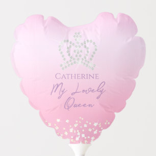 Glittering Crown Pastel Pink Balloon