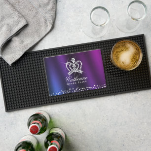 Glittering Crown Purple Blue Bar Mat