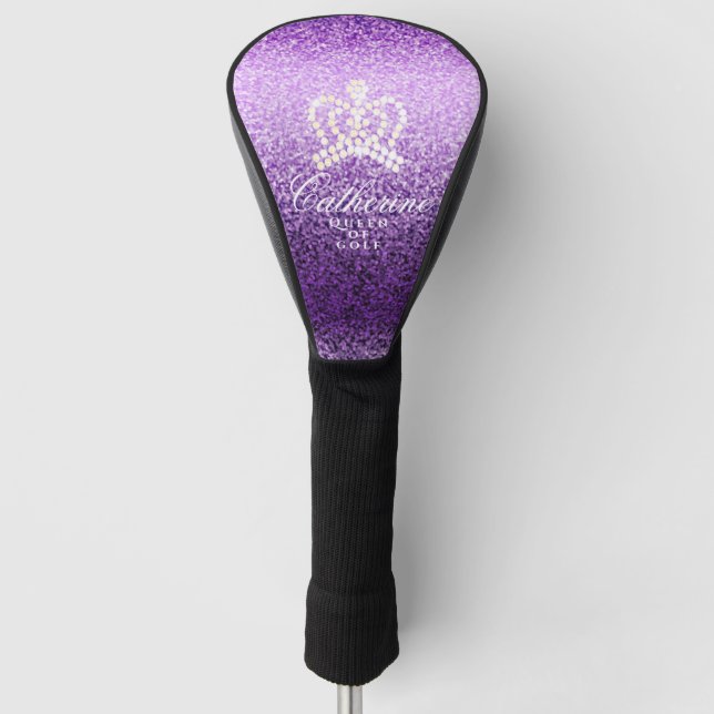 Glittering Crown Purple Golf Head Cover (Front)