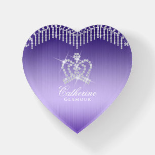 Glittering Crown Purple Paperweight