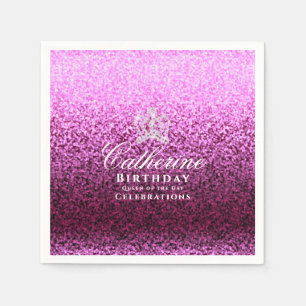Glittering Crown Wine Napkins