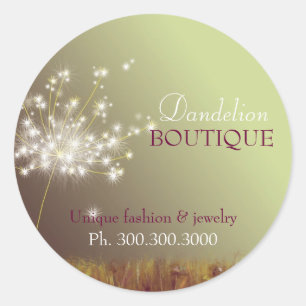 Glittering Dandelions Business Product Classic Round Sticker