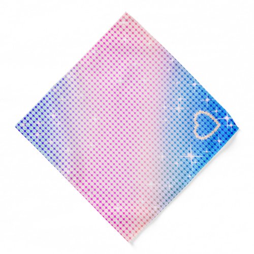 Glittering Diamond Gradient Blue Pink Bandana