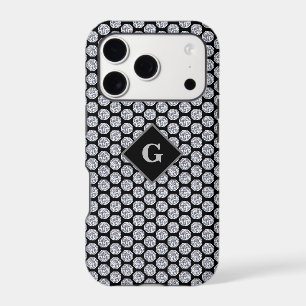 Glittering Diamond pattern on black Personalized iPhone 17 Pro Case