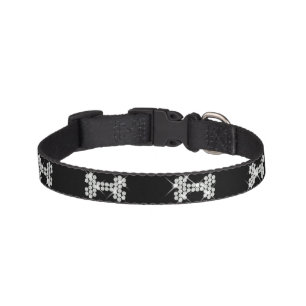 Glittering Dog Bone Black Pet Collar