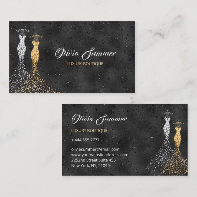 Glittering Dresses Luxury Boutique  Business Card (Front/Back)