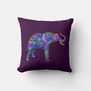 Glittering Elephant Throw Pillow