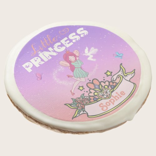 👸Glittering Fairy Princess Custom Name Sugar Cookie