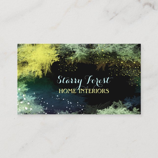 Glittering Forest Interior Design Business Card (Front)