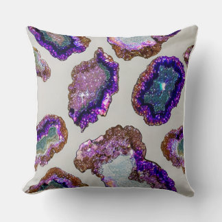 Glittering Geode Throw Pillow