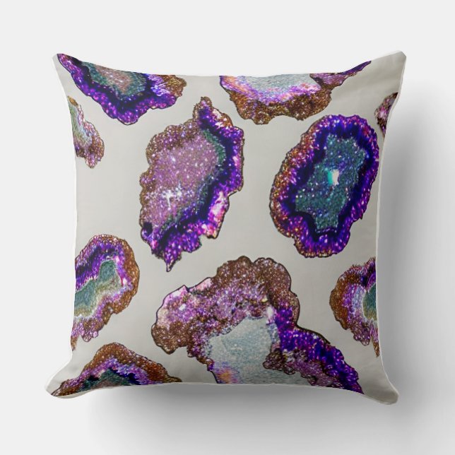 Glittering Geode Throw Pillow (Front)