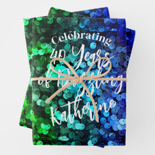 Glittering Glamour Sequin Wrapping Paper Sheets
