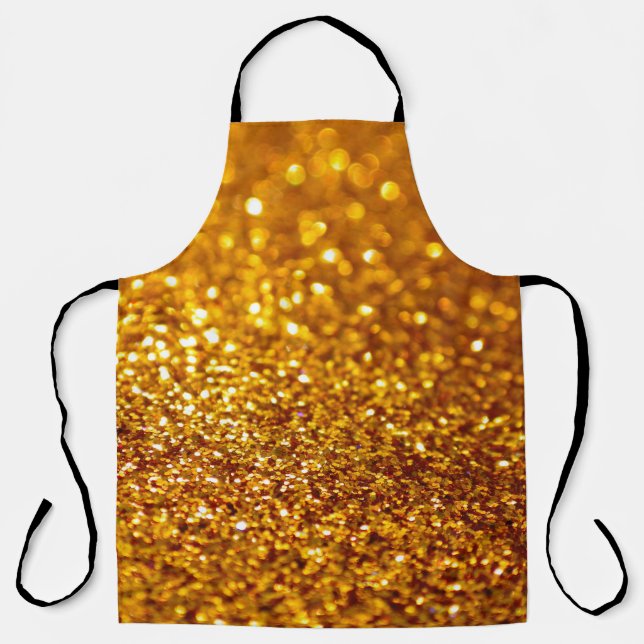 Glittering Gold Glitter Pattern Apron (Front)