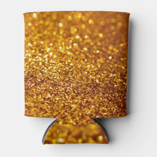 Glittering Gold Glitter Pattern Can Cooler