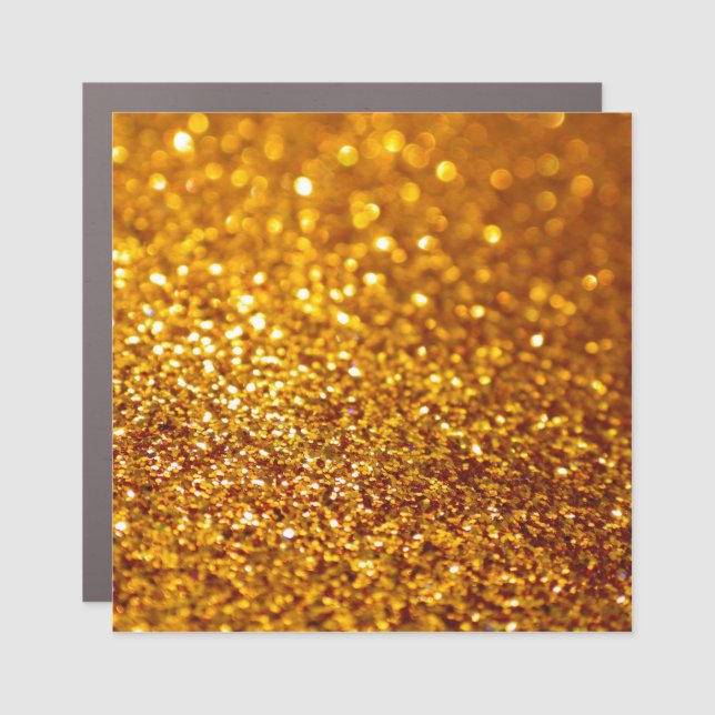 Glittering Gold Glitter Pattern Car Magnet (Front)