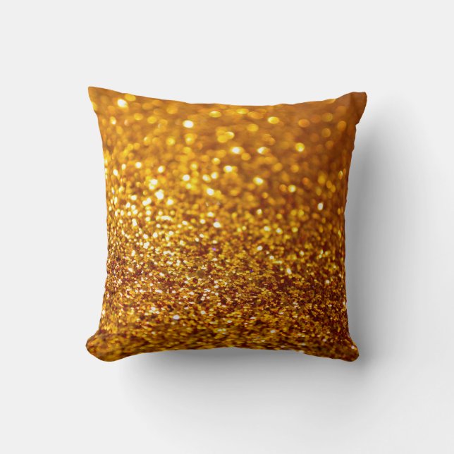 Glittering Gold Glitter Pattern Throw Pillow (Front)