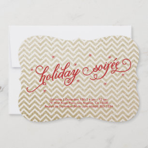 Glittering Gold Holiday Soirée Invitation