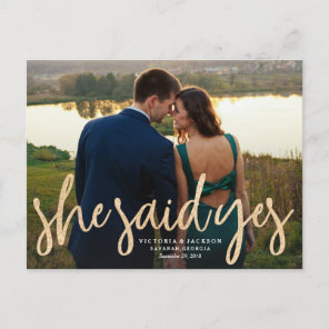 Glittering Gold Save the Date Postcard