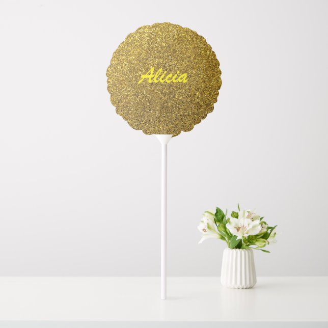 Glittering Gold (with personalized name) Balloon (In SItu)