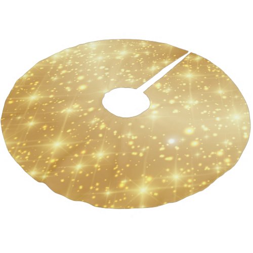 Glittering Golden Brushed Polyester Tree Skirt