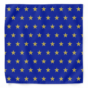 Glittering golden stars on royal blue bandana