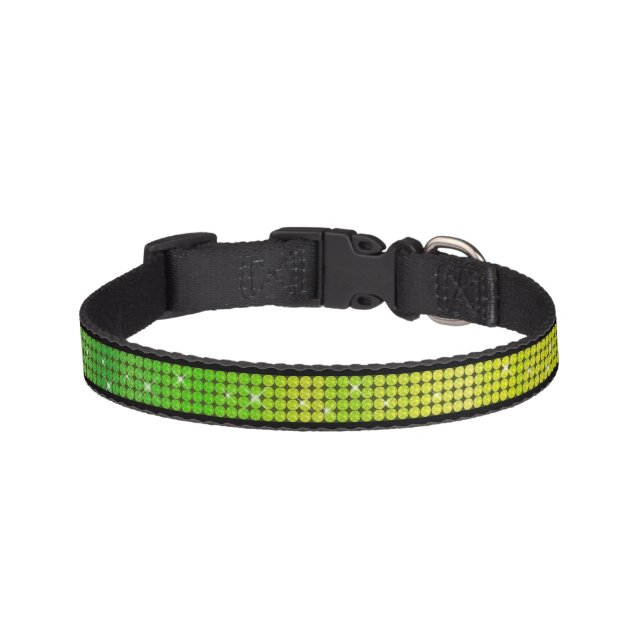 Glittering Green Gradient Dog Collar (Front)