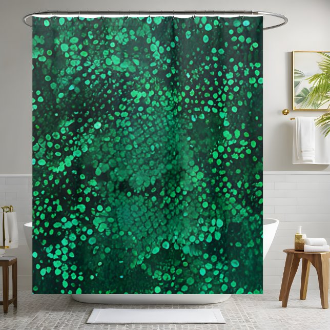 Glittering Green Sequin Shower Curtain  (Creator Uploaded)