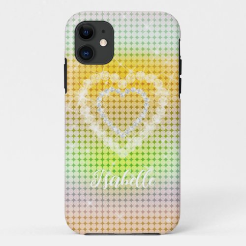 Glittering Heart Multi_colors Gradient iPhone 11 Case