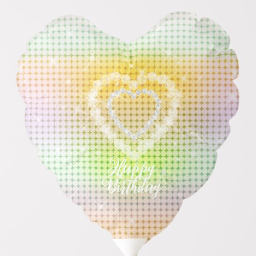 Glittering Heart Pastel Rainbow Gradient  Balloon