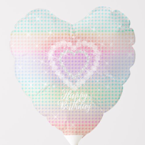 Glittering Heart Pastel Rainbow Gradient  Balloon