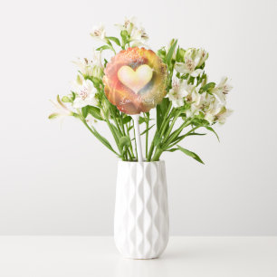 Glittering Heart Red Gold Balloon