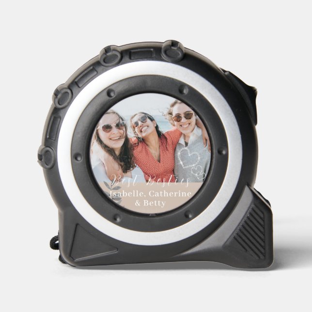 Glittering Hearts Besties Photo  Tape Measure (Front)