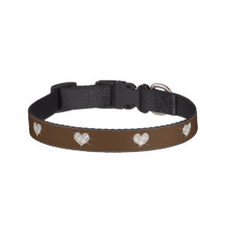 Glittering Hearts Brown Dog Collar
