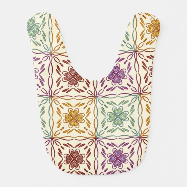 Glittering hearts & curves baby bib (Front)