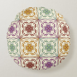 Glittering hearts & curves round pillow