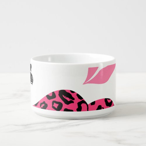 Glittering Lips Leopard Fashion Pattern Bowl