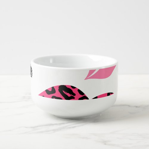 Glittering Lips Leopard Fashion Pattern Soup Mug