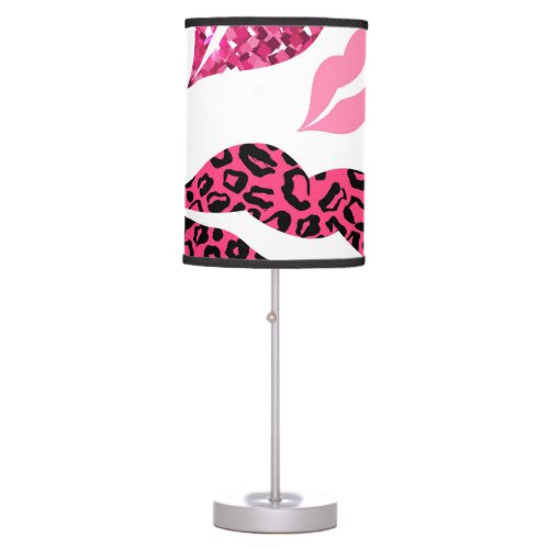 Glittering Lips Leopard Fashion Pattern Table Lamp